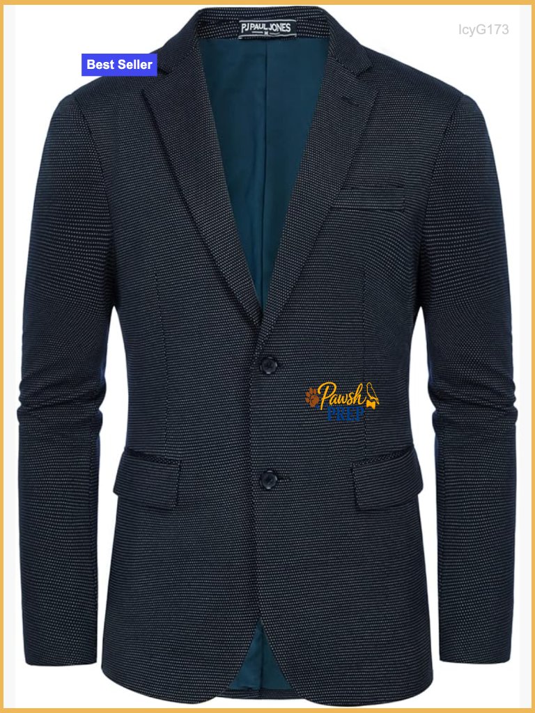 Men's Herringbone Blazer Two Button Lightweight Knit Sport Coat